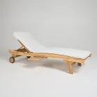 Udendørs solseng i naturlig teak - Yggdrasil Viadurini