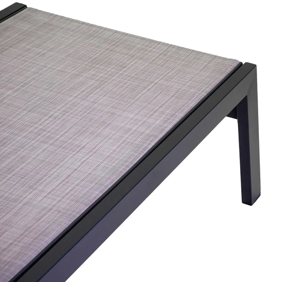 Udendørs liggestol lavet af aluminium og textilene med 2 hjul - Costume Viadurini