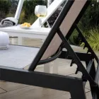 Udendørs liggestol lavet af aluminium og textilene med 2 hjul - Costume Viadurini