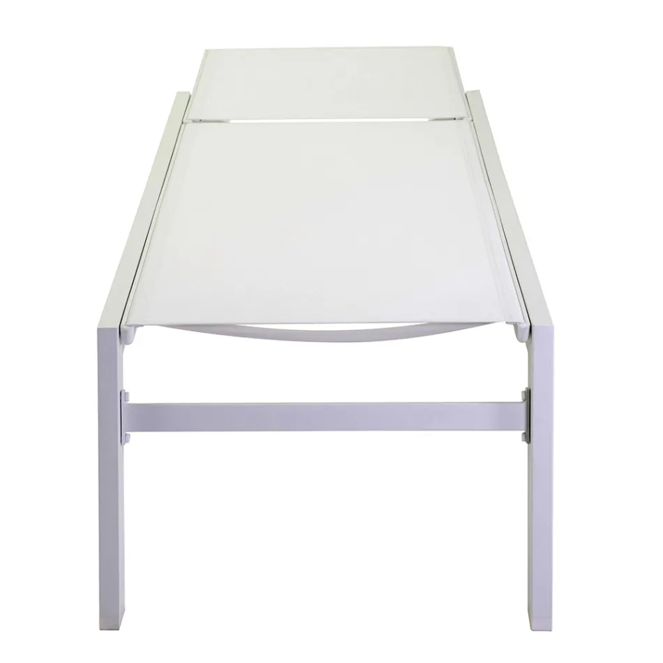 Udendørs liggestol lavet af aluminium og textilene med 2 hjul - Costume Viadurini