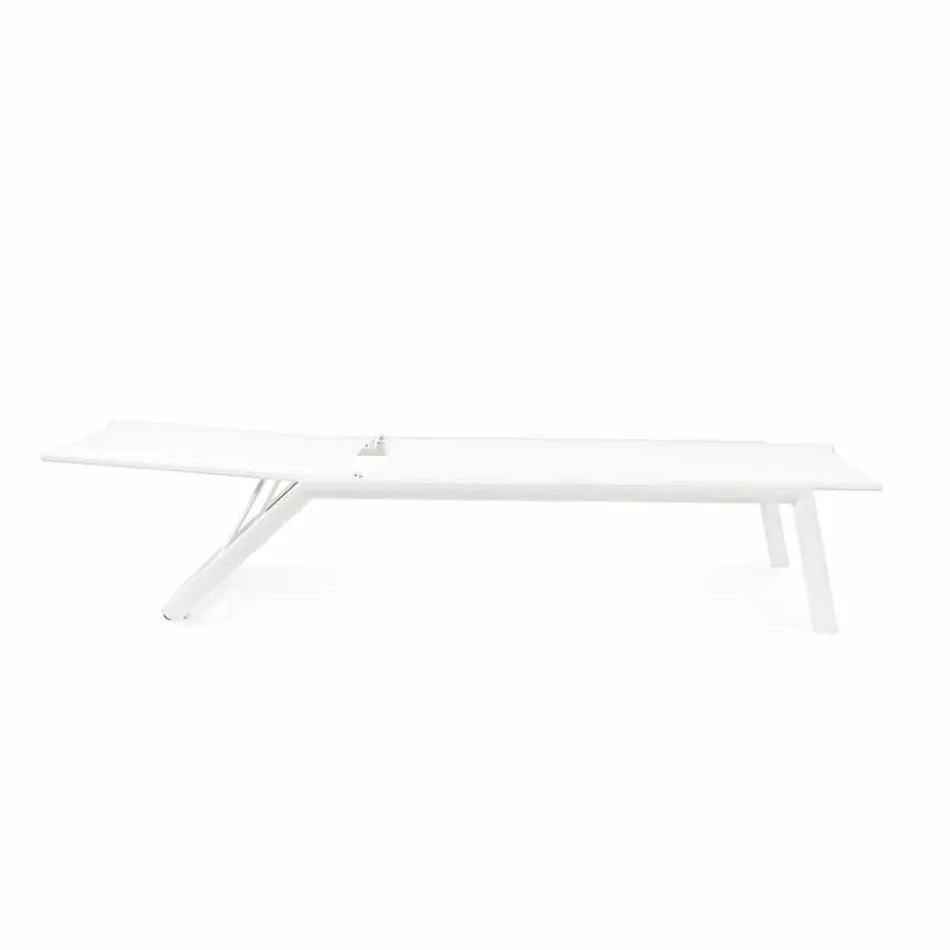 Liggende udendørs lounger med aluminium og tekstilene hjul - juvel Viadurini