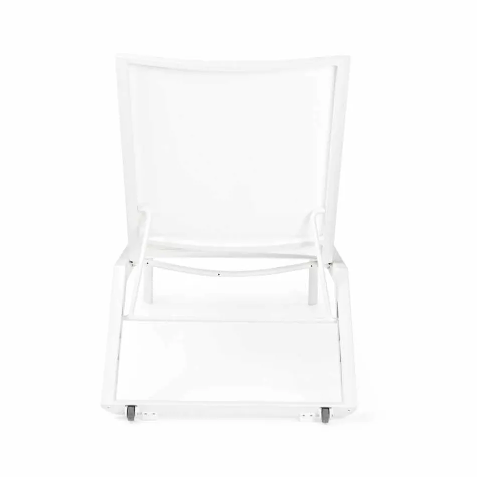 Liggende udendørs lounger med aluminium og tekstilene hjul - juvel Viadurini