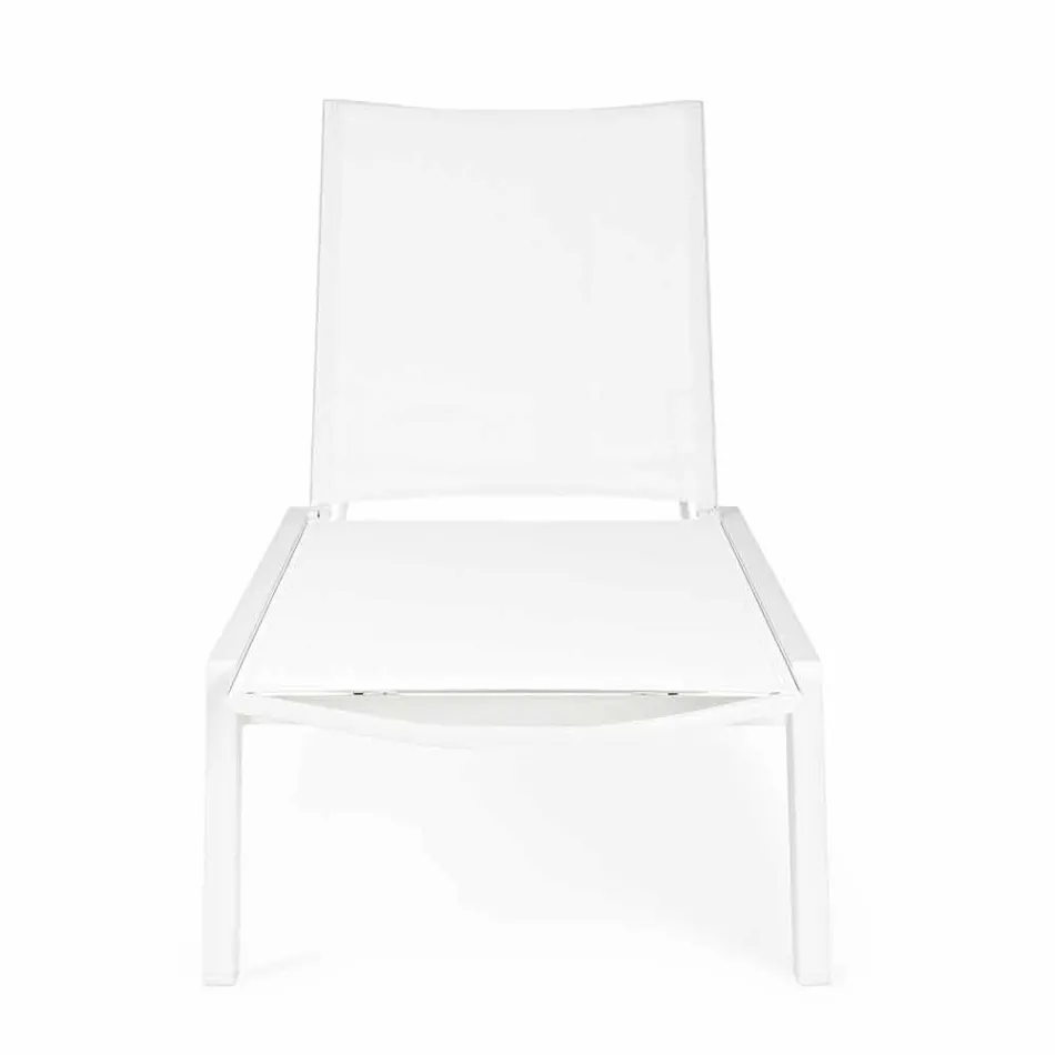 Liggende udendørs lounger med aluminium og tekstilene hjul - juvel Viadurini