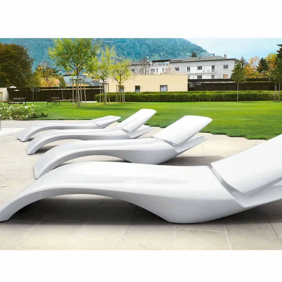 Design Chaise Longue Havestol i hvid plastik - Zoe af Mayyour Viadurini