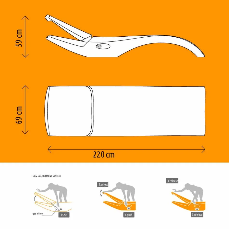 Design Chaise Longue Havestol i hvid plastik - Zoe af Mayyour Viadurini