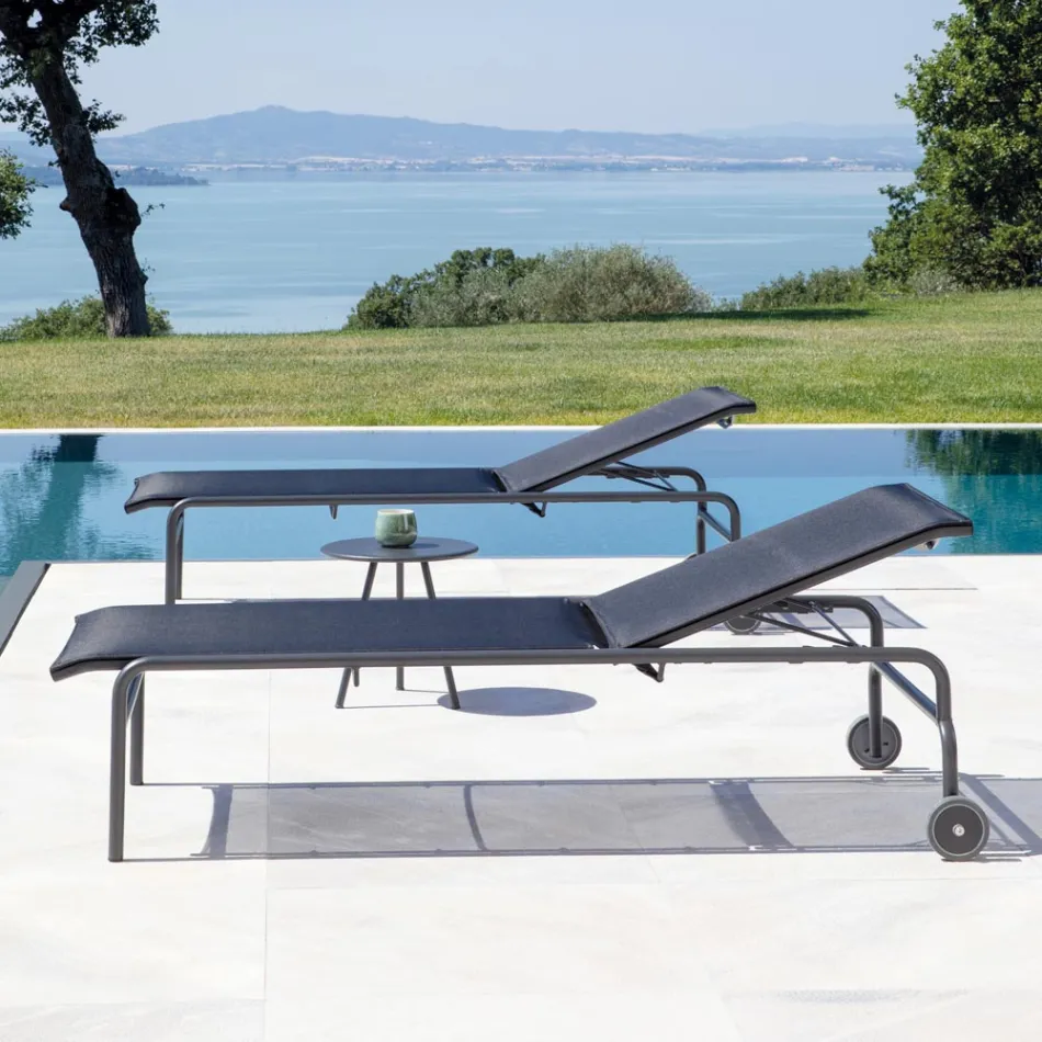 Stabelbar haveseng i stål Fremstillet i Italien 2 stykker - Arwen Viadurini