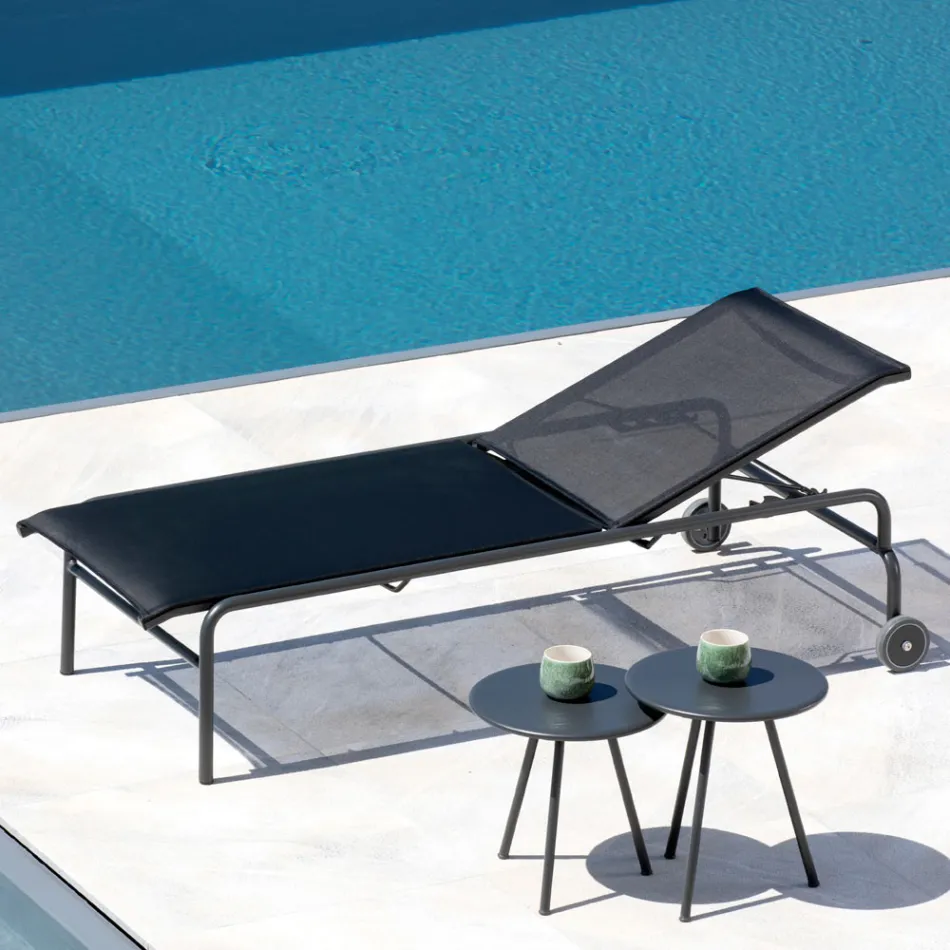 Stabelbar haveseng i stål Fremstillet i Italien 2 stykker - Arwen Viadurini