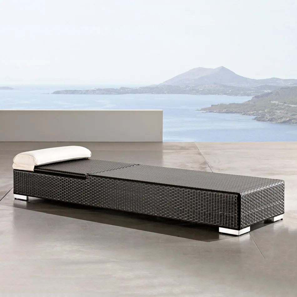 Havesolseng i håndvævet polyrattan - Experia Viadurini