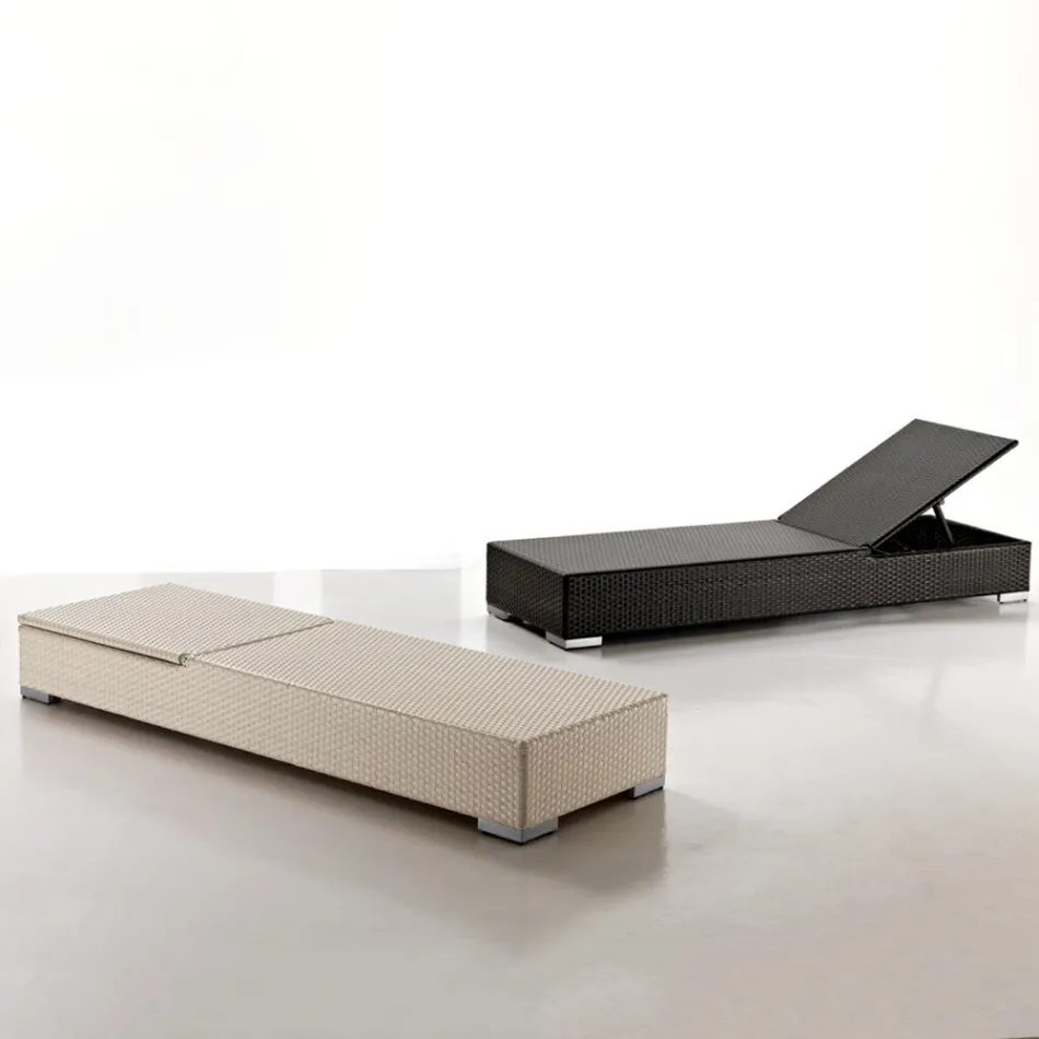 Havesolseng i håndvævet polyrattan - Experia Viadurini