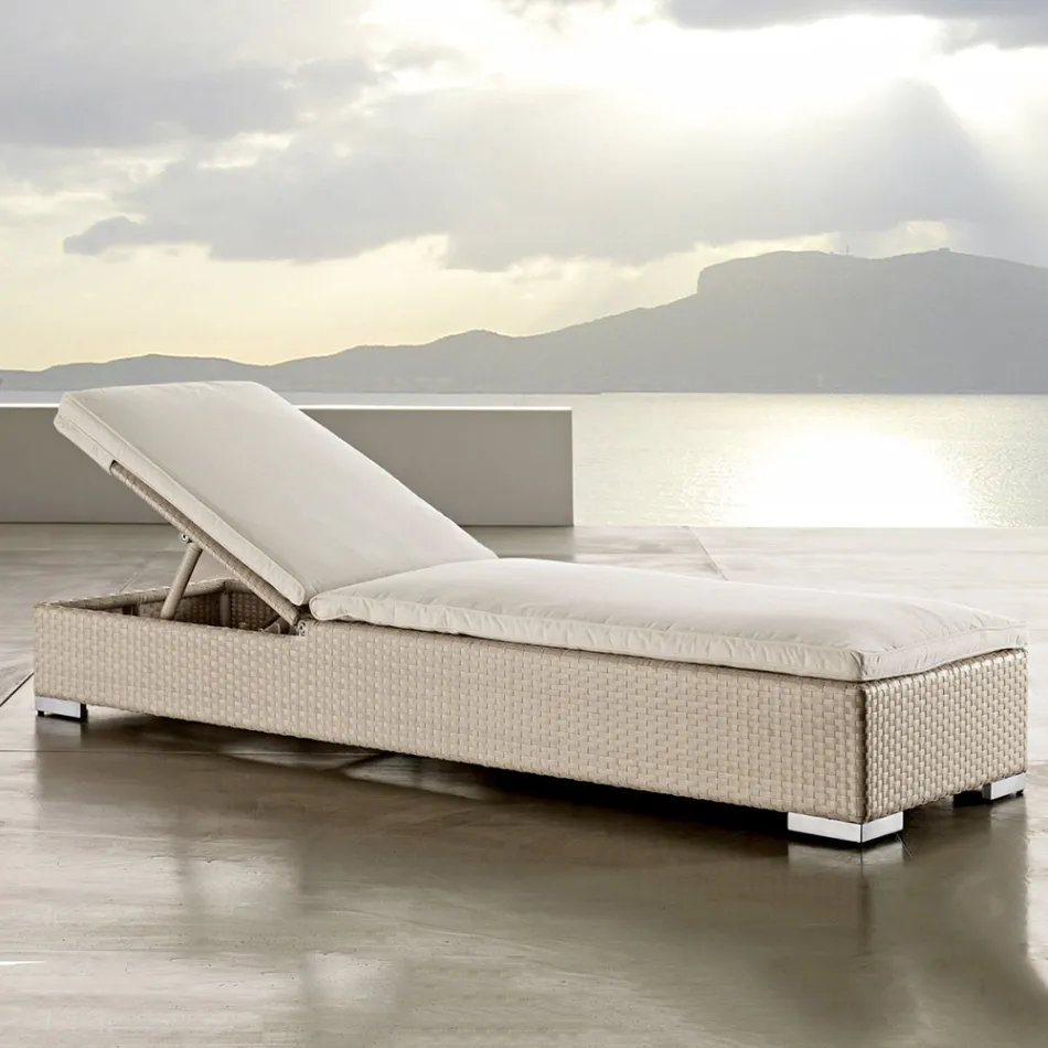 Havesolseng i håndvævet polyrattan - Experia Viadurini