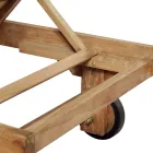 Haveseng af teaktræ med aftageligt bord og hjul - Oasi Viadurini