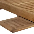 Haveseng af teaktræ med aftageligt bord og hjul - Oasi Viadurini