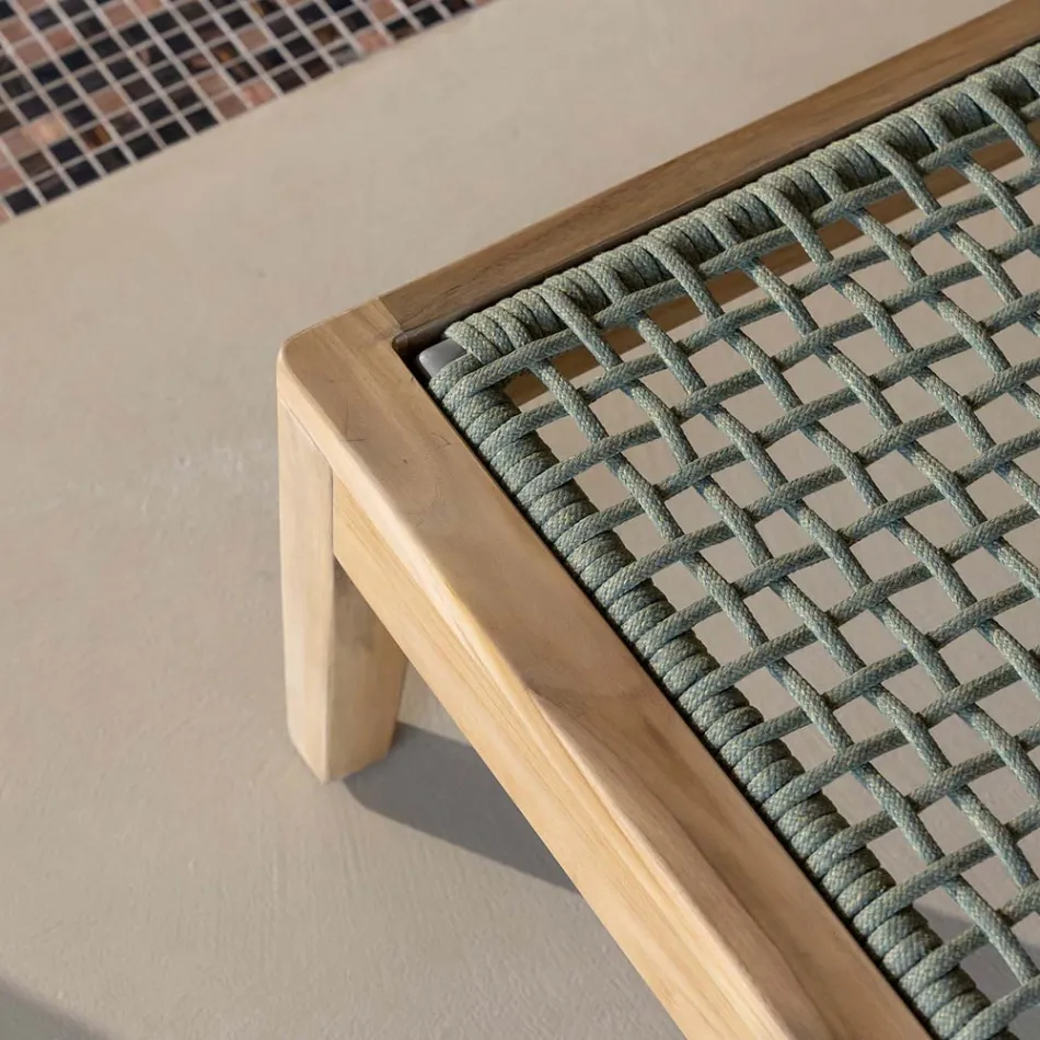 Havesolseng i teaktræ og reb - Jhon Viadurini