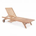 Moderne liggende haven teak solbad med hjul - Canary