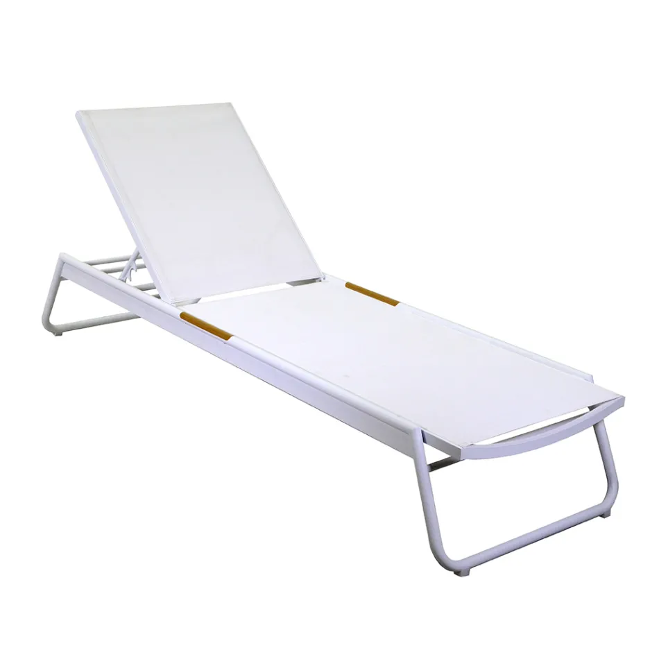 Barneseng i aluminium og textilene med indsats i polywood - Ink Viadurini