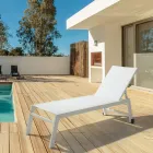 Moderne havesolseng i aluminium med hjul til udendørsbrug - Franz Viadurini