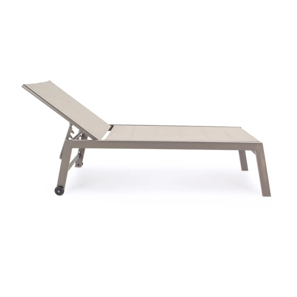 Moderne havesolseng i aluminium med hjul til udendørsbrug - Franz Viadurini