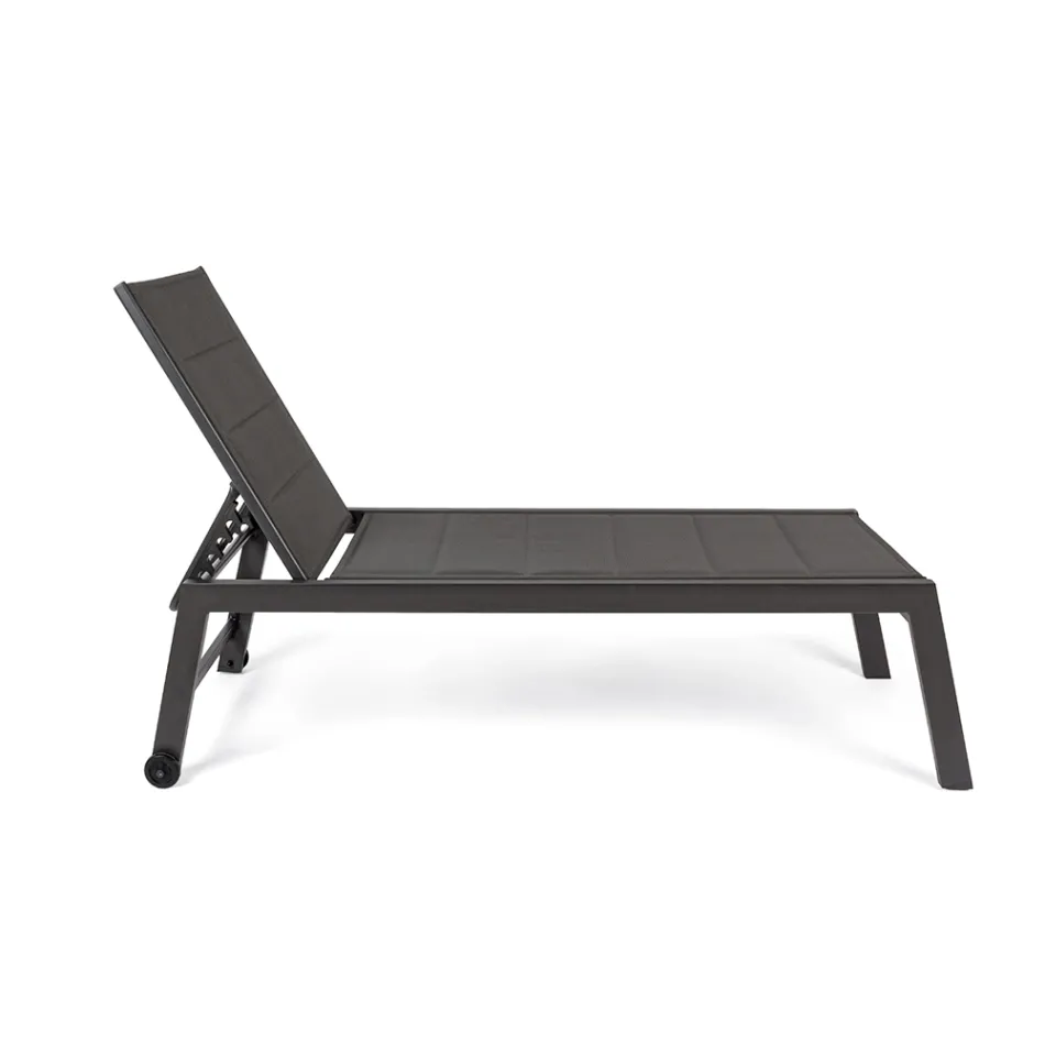 Moderne havesolseng i aluminium med hjul til udendørsbrug - Franz Viadurini