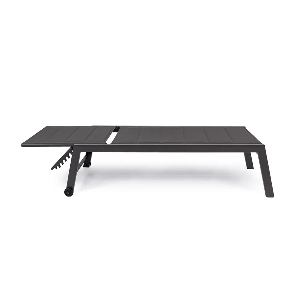 Moderne havesolseng i aluminium med hjul til udendørsbrug - Franz Viadurini