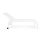 Moderne havesolseng i aluminium med hjul til udendørsbrug - Franz Viadurini