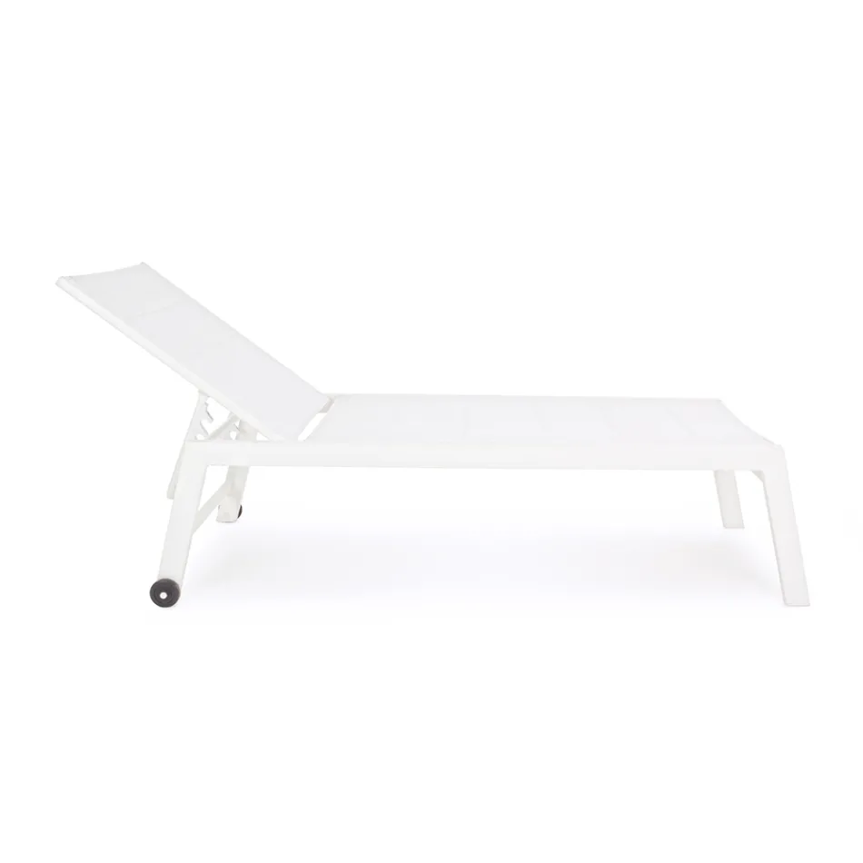 Moderne havesolseng i aluminium med hjul til udendørsbrug - Franz Viadurini