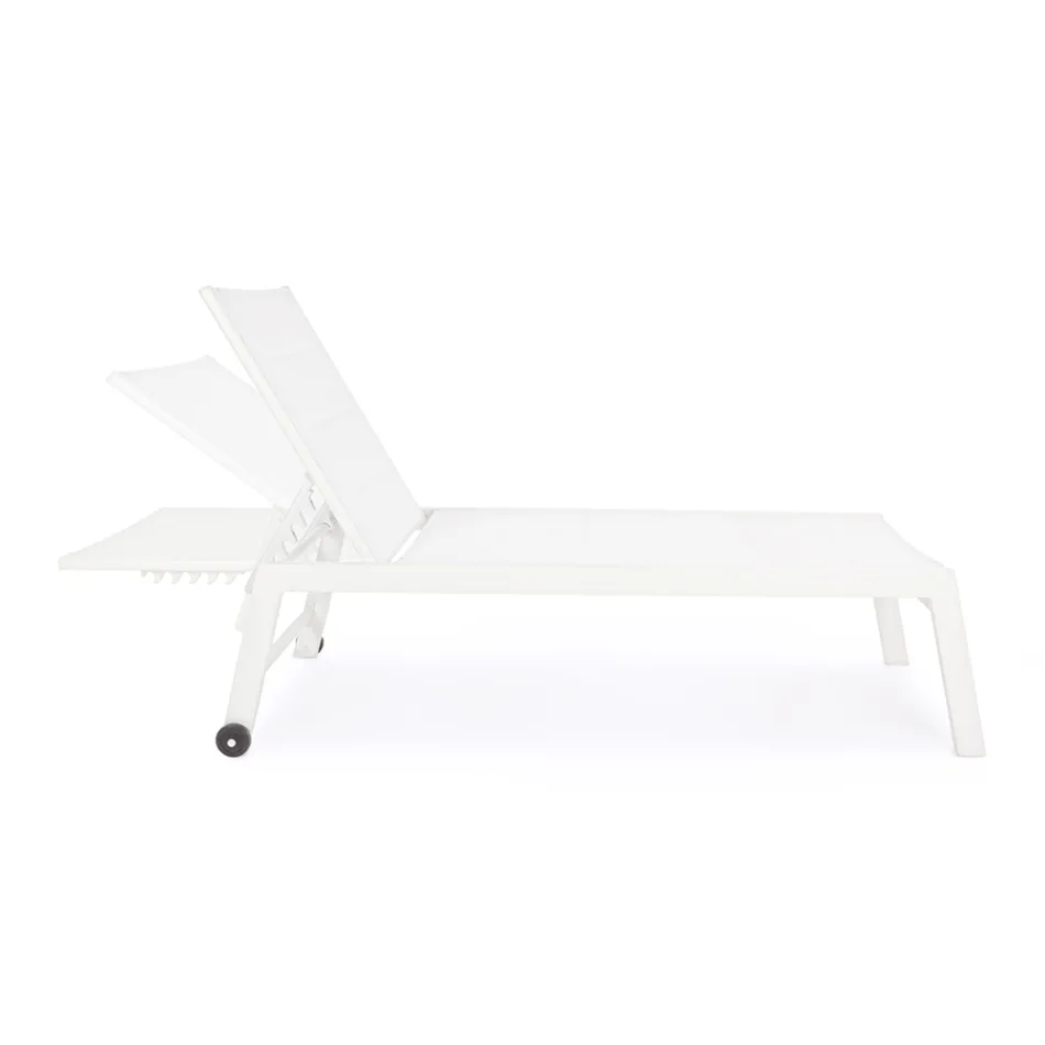 Moderne havesolseng i aluminium med hjul til udendørsbrug - Franz Viadurini