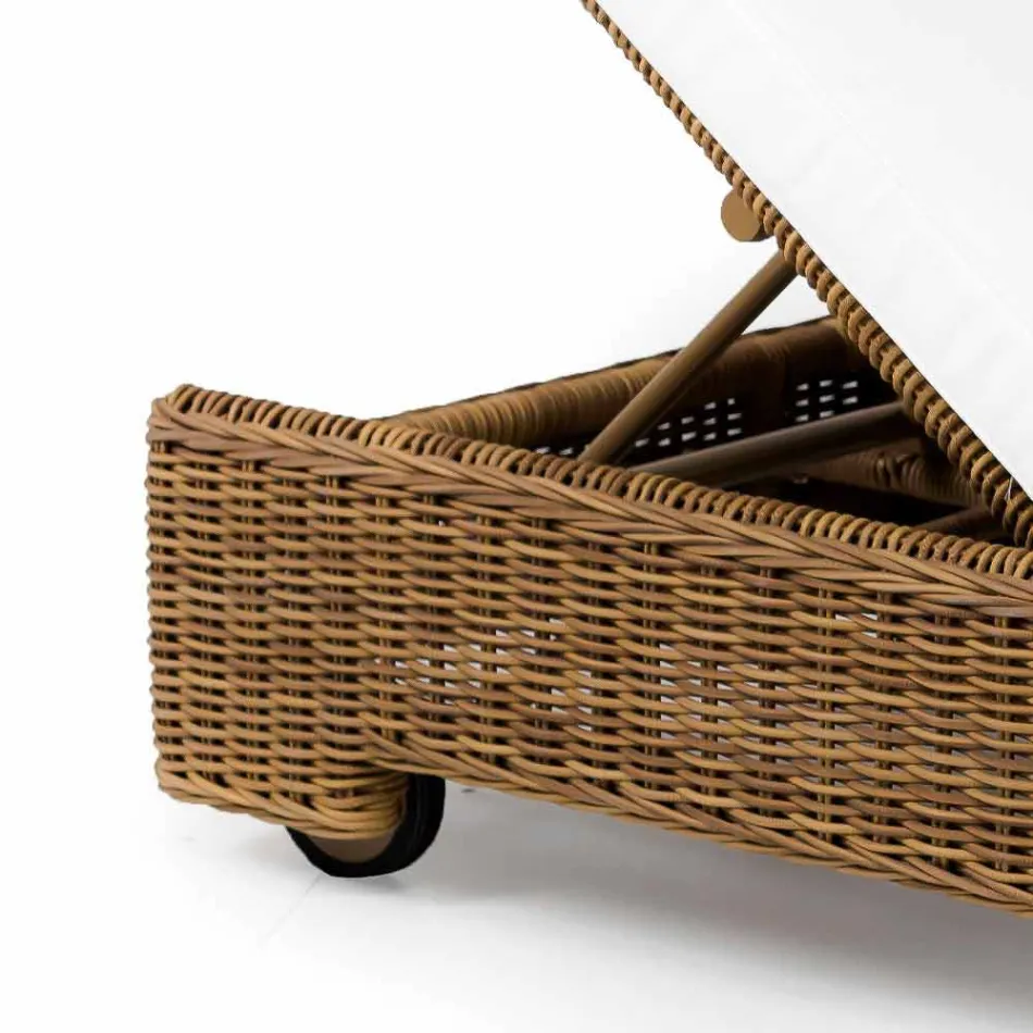 Enkelt eller dobbelt udendørs liggestol i luksuriøs syntetisk rotting - Yves Viadurini