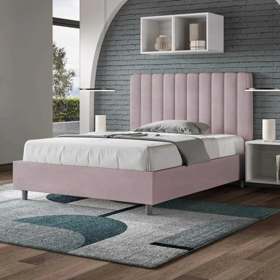 120x200 cm mikrofiberseng med symmetriske lodrette linjer fremstillet i Italien - Glove Viadurini