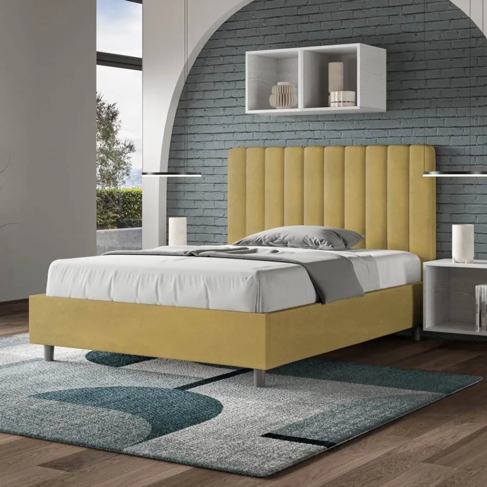 120x200 cm mikrofiberseng med symmetriske lodrette linjer fremstillet i Italien - Glove Viadurini