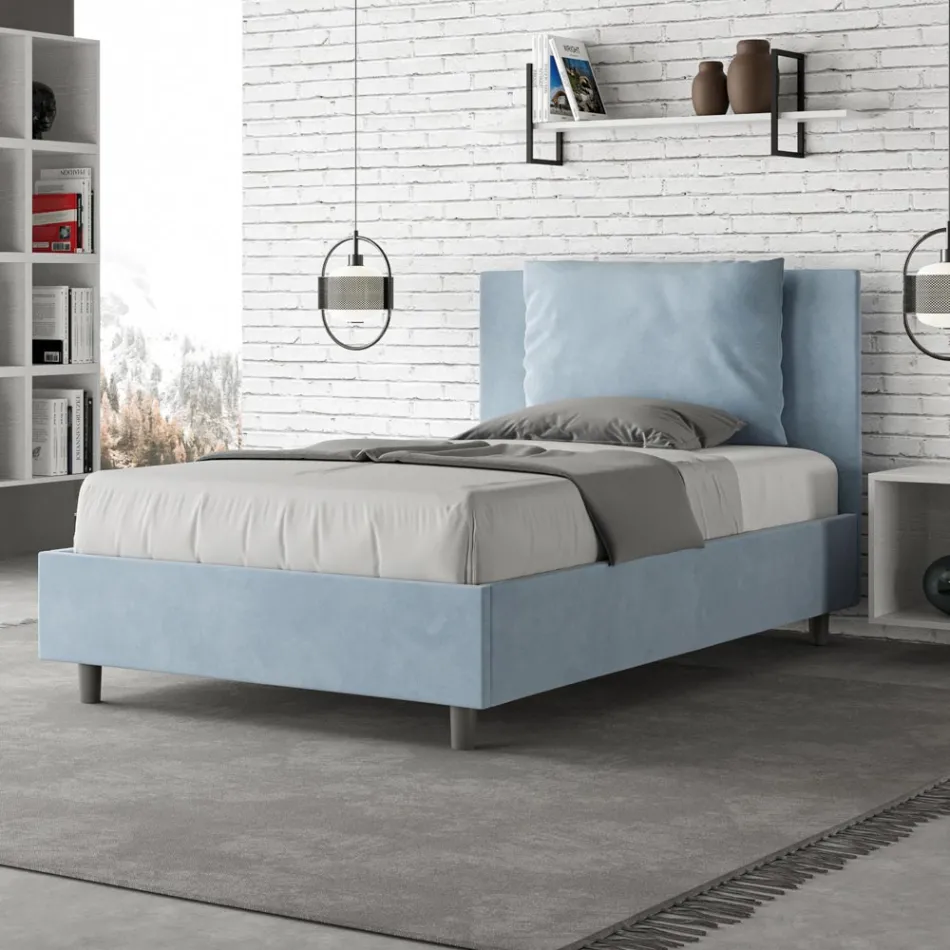 120x200 cm sengegavl med mikrofiberhynder, fremstillet i Italien - Olympics Viadurini