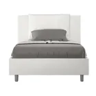 120x200 cm seng med hovedgærde og kunstlæderhynder fremstillet i Italien - Olimpiadi Viadurini