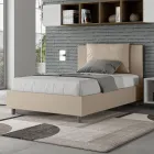 120x200 cm seng med hovedgærde og kunstlæderhynder fremstillet i Italien - Olimpiadi Viadurini