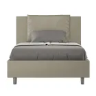 120x200 cm seng med hovedgærde og kunstlæderhynder fremstillet i Italien - Olimpiadi Viadurini