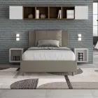 120x200 cm seng med hovedgærde og kunstlæderhynder fremstillet i Italien - Olimpiadi Viadurini