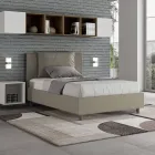 120x200 cm seng med hovedgærde og kunstlæderhynder fremstillet i Italien - Olimpiadi Viadurini