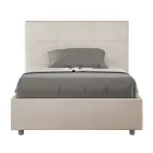 140x200 cm seng med rektangulært hovedgærde i mikrofiber, fremstillet i Italien - Brina Viadurini