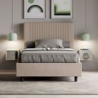 Seng 140x200 cm med sengegavl dekoreret med lodrette linjer Made in Italy - Pattini Viadurini