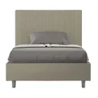 140x200 cm seng med hovedgærde dekoreret med lodrette linjer fremstillet i Italien - Pattini Viadurini