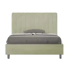 140x200 cm mikrofiberseng med symmetriske lodrette linjer fremstillet i Italien - Glove Viadurini