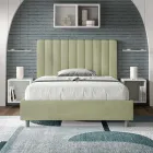 140x200 cm mikrofiberseng med symmetriske lodrette linjer fremstillet i Italien - Glove Viadurini