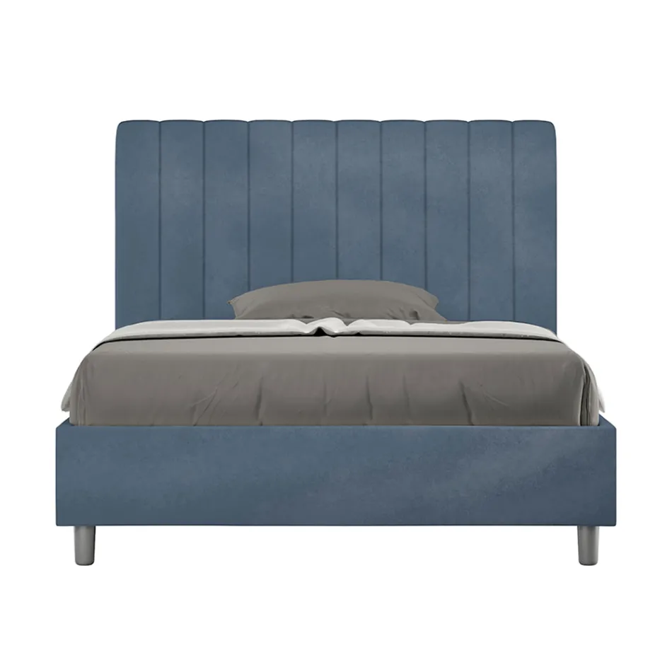 140x200 cm mikrofiberseng med symmetriske lodrette linjer fremstillet i Italien - Glove Viadurini