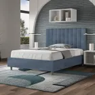 140x200 cm mikrofiberseng med symmetriske lodrette linjer fremstillet i Italien - Glove Viadurini