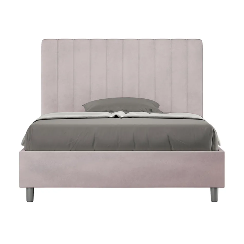 140x200 cm mikrofiberseng med symmetriske lodrette linjer fremstillet i Italien - Glove Viadurini