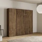 Queensize-seng med lodret foldbar seng og søjle - Magicompare Viadurini