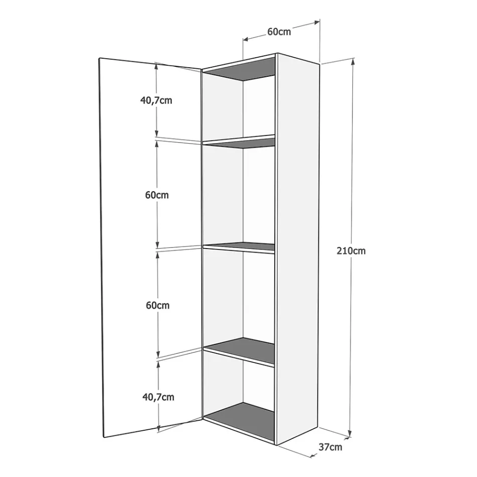 Queensize-seng med lodret foldbar seng og søjle - Magicompare Viadurini