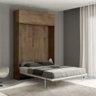 Queensize-seng med lodret foldbar seng og vægskab - Magicompare Viadurini