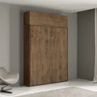 Queensize-seng med lodret foldbar seng og vægskab - Magicompare Viadurini