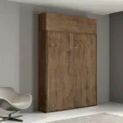 Lodret, sammenklappelig fransk seng med vægskab - Magicompare Viadurini