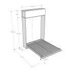 Lodret, sammenklappelig fransk seng med vægskab - Magicompare Viadurini