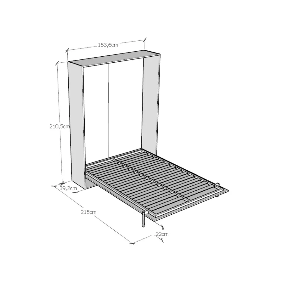 Vertikal, sammenklappelig fransk seng i forskellige finish - Magicompare Viadurini